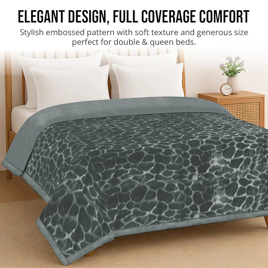Cloth Fusion Floral Embossed Mink Blanket Single Bed for Winter,Soft Kambal for Comfort & Warmth